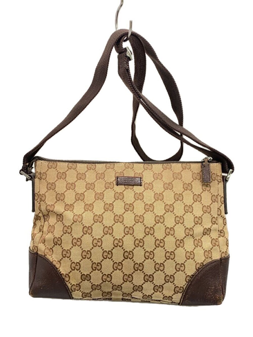Gucci GG Canvas Messenger Bag monogram pattern brown